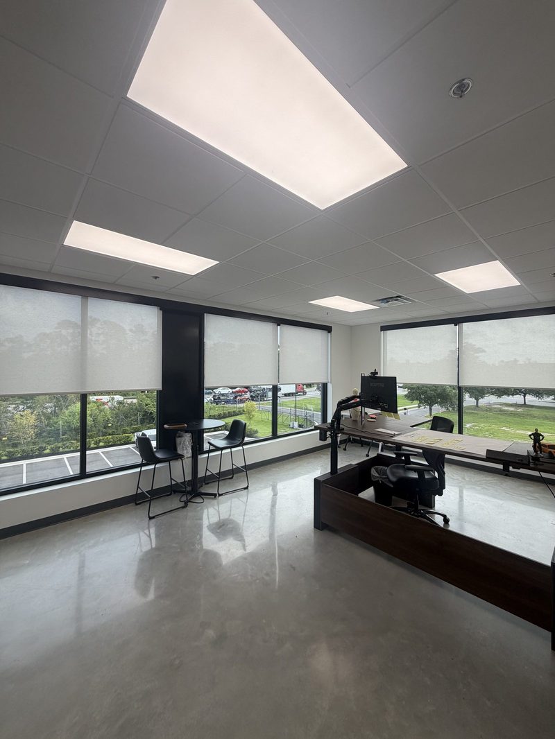 Roller shades in a Jacksonville office