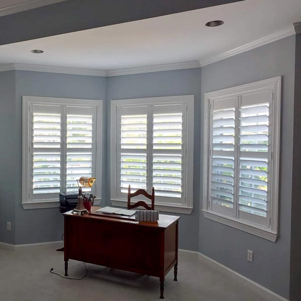 plantation shutters in office